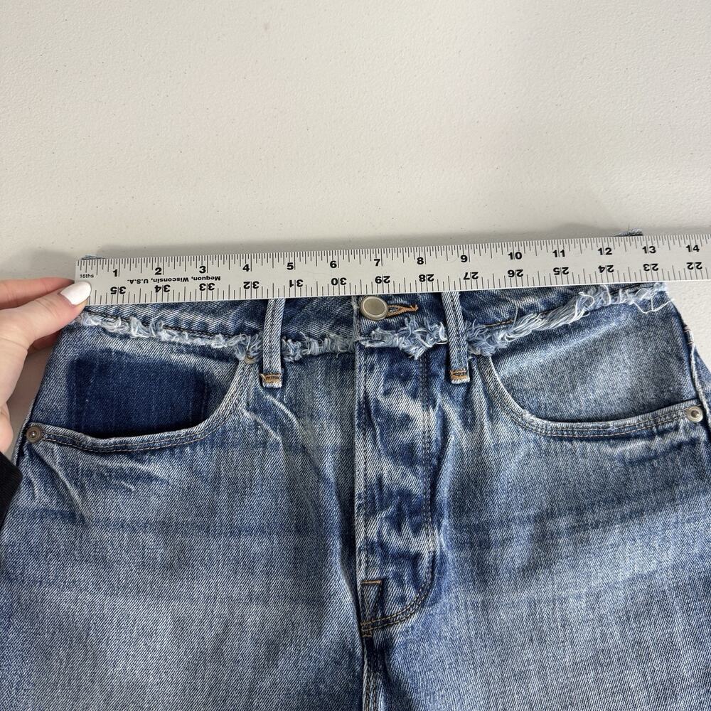 Good American Denim Jean Shorts Women 25 Blue Bombshell Shadow Pocket Button Fly - Picture 8 of 13
